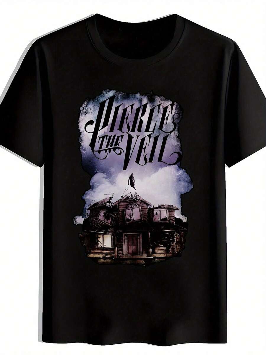 A Modern Short-Sleeved T-Shirt With A Fun Graphic Print In Black, Featuring Popular And Interesting Designs. Made From [Material Not Specified], This Casual Crew-Neck T-Shirt Is Perfect For Spring And Summer, Making It A Must-Have For Travel, Dates, And Beach Outings. A Short-Sleeved T-Shirt Suitable For Lounging At Home, Everyday Wear, Parties, And Travel-Perfect As A Gift For Friends Or Family. - 黑色 - 查看 1