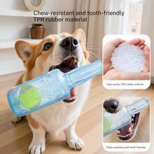 Dog Toy Squeaky Tennis Ball Bottle, Durable Chew Toy, Interactive Boredom Relief Toy For Pets - Multicolor - View 5