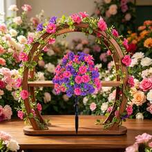 Luxury Large Outdoor Artificial Flowers, Multi-Color Plectranthus Groundcover Floral Arrangement, Groundcover Tree Flowers With Support Frame, UV-Resistant Artificial Mixed Shrub Floral Arrangement, Suitable For Indoor And Outdoor Summer And Autumn Decoration: Home Decor, Hotel Garden, Wedding, Vacation Scenes, Garden Decoration - Multicolor - View 12