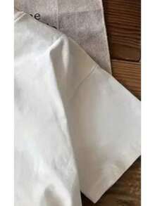 SummerMatch - Fashionable T-Shirt With Double-Sided Letter Print, Crew Neck, Short Sleeve, Casual Style, Women's Clothing, Ideal For Everyday Wear. Women's Short Sleeve T-Shirt, Basic Style For Indoor And Outdoor Use. - 白色 - 查看 3