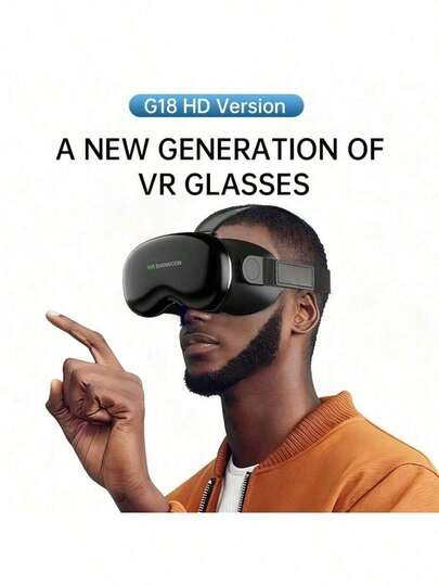 Tai nghe VR 3D 4K Ultra HD - Chống ánh sáng xanh, không cần pin, kính VR nhẹ, có thể điều chỉnh, thiết kế công thái học, tương thích với điện thoại Android/IOS, tai nghe chơi game/xem phim tại nhà sống động, phụ kiện VR đa phương tiện chắc chắn và thoải mái.