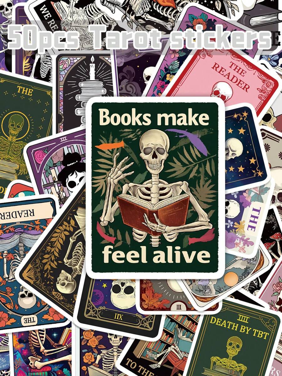 50 pièces Ces autocollants mystérieux sur le thème du tarot présentent des couleurs riches et vibrantes et sont parfaits pour décorer des cahiers, des valises, des tablettes et des étagères. Avec leur style unique et sophistiqué, ils apportent une touche de mystère et de romance à votre vie quotidienne, en en faisant des récompenses ou des cadeaux de fête idéaux. - Voir 1