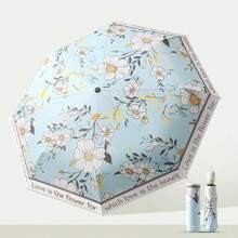 1pc Fully Automatic Rain And Sun Protection Dual-Use Fresh Floral Umbrella, Flower-Shaped Automatic Folding Umbrella, 3-Fold Transparent Umbrella, 3-Fold Fresh Hand-Open Folding Transparent Umbrella, Black Glue UV Protection Sun Umbrella, Black Rubber Sun Protection UV Umbrella - One Size Fits All - View 12
