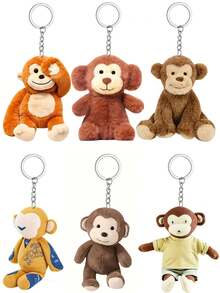 1pc 2D Acrylic Monkey Pendant - Car Interior Hanging Decor, Keychain And Wallet Accessory. Perfect Gift For Valentine's Day And Halloween. Home, Bedroom Or Car Decoration. Exquisite Craftsmanship Durable Monkey Design Keychain. - Monkey Keychain - View 9