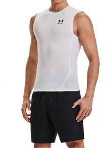 Under Armour HeatGear 系列丨速乾男子專業訓練緊身無袖背心 - 白色 - 查看 4