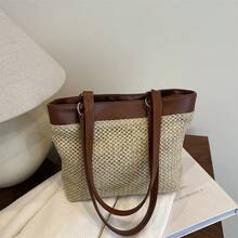 BV Bottega Small Andiamo Bolso de mujer tejido a mano de cuero genuinoBolsodebolso de manotipocuboconpatróntejidoparamujer,bolsodemarca,elegantebolsodemanoparaseñorabolsaderegaloexquisita,bolsodebolso de manodelujoparamujer,bolsocruzadodemodaparamujer,adecuadoparachicas,estudiantesnivel universitariodamasdeoficina,madresdemedianaedadparausodiario,comprasoficina,clase,reuniones,citas,actividadesalairelibretambiénunregaloidealparaBolso de paja hecho a mano de gran capacidad para mujer, nuevo bolso de hombro tipo cesta versátil y casual 2026, bolso de playa para vacaciones. - Marrón - Ver 10