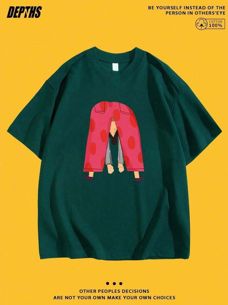 Nueva Colección Verano 2026, Estilos Unisex, Camiseta de Cuello Redondo con Estampado Creativo y Divertido de Dibujos Animados, Algodón Puro, Moda de Verano, Manga Corta, Estilo Casual para Salidas Diarias, Tallas: S–7XL | Se envía en 24 horas. Camiseta de mujer con estampado retro vintage. - Verde - Ver 1