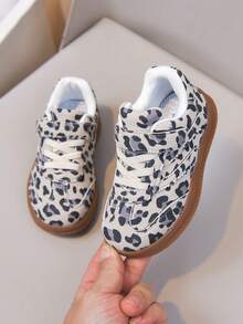 1 par de zapatos casuales y deportivos de estampado de leopardo unisex, cómodos y duraderos, adecuados para primavera y otoño - Beis - Ver 9