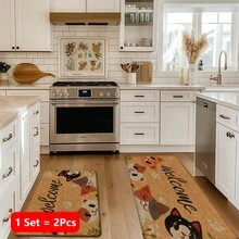 1pc Cat Pattern Printed Linen Kitchen Rug, Doormat, Bath Mat, Hallway Mat, 3D Printed Rectangle Carpet For Living Room, Bedroom, Corridor, Bathroom, Laundry Room - Polyester Rug For Indoor And Outdoor Home Decor - Multicolor - View 17
