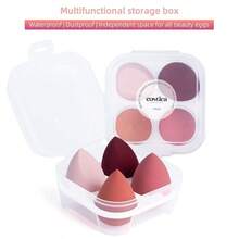 Makeup Sponge, 4 Pcs Foundation Blending Sponge, Pink Makeup Blender With Storage Box, And Powder - 4 件裝(1 包)+ 粉紅色 - 查看 8