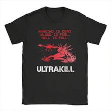 ULTRAKILL T-Shirt, Retro Graphic Design From The Video Game Mankind Is Dead Blood Is Fuel Hell Is Full, Short Sleeve Cotton T-Shirt For Men And Women - 款式 - 查看 1