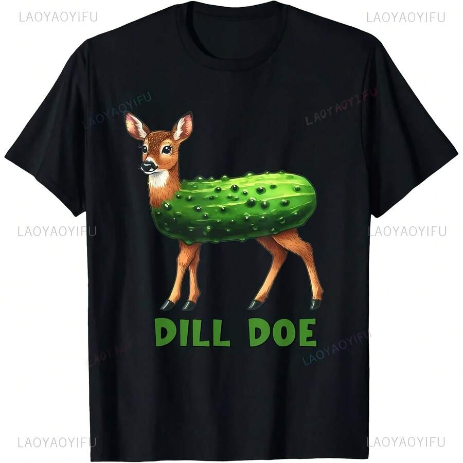 Dills Doe - Funny Humorous Adult T-Shirt For Women, Fashionable Casual Short Sleeve T-Shirt, Harajuku Loose Fit T-Shirt For Men, Hip Hop T-Shirts - 款式 - 查看 1