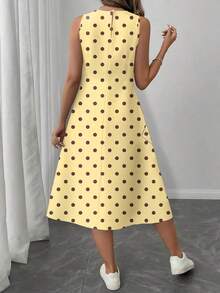 Vestido casual de mujer de longitud media con estampado, adecuado para primavera y verano - Multicolor 3 - Ver 2