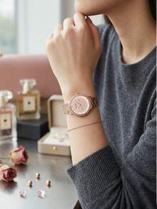 Seiko Reloj de cuarzo para mujer Jinggong Alba, diseño con cristales, estilo minimalista casual, adecuado para uso en verano, esfera de cristal, resistente al agua 50M, elegante y de moda. Un regalo ideal para Año Nuevo y Navidad. - Plateado - Ver 7