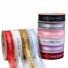 10 Yards/Roll English Foil Print Tulle Polyester Ribbon 1 Inch Wide, Colorful Packaging Decoration Ribbon For Flowers, Birthday Party, Cake Gift Box, Scrapbooking - English Mesh Ribbon - View 6