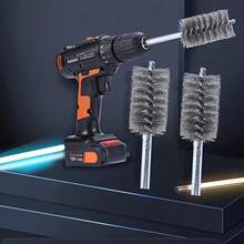 6 pezzi Set di spazzole in acciaio inossidabile con attacco esagonale da 1/4", varietà di dimensioni di spazzole metalliche per sbavatura, rimozione della ruggine, pulizia di fori, lucidatura e molatura, accessori per utensili elettrici - Visualizzare 2