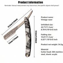 1 Piece Straight Handle Men's Barber Razor, Stainless Steel Blade, Foldable Shaving Razor With Mamasus Pattern Razor Stand - Foldable Razor Suitable For Trimming Beard, Facial Shaving, Eyebrow Grooming. Includes Razor Handle Only, No Blade Included. - Multi-color Knife Holder - View 6