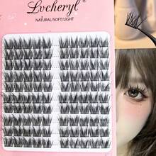 1 Box Natural Clustered False Eyelashes - Overall Fluffy And Lightweight With Slim And Delicate Lash Roots, Creating A Messy And Atmospheric Dense Makeup Look. Adopting C-Curve Design, They Are Easy For Beginners To Apply And Reusable, Suitable For Daily Outings And Various Special Occasions. Reusable False Eyelashes | C-Curve False Eyelashes | Practical Tool For Precise Eyelash Application - A - View 3