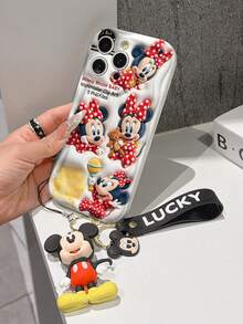 Disney Baby Minnie Mouse Phone Case With Minnie Charm And Minnie Lanyard - Cute Baby Minnie Protective Case With Red Polka Dot Outfits And Clip Art Style Design, Equipped With Delicate Minnie Decorative Lanyard And Beaded Bracelet For Easy Carrying, Compatible With IPhone 17, 16, 15, 14, 13, 12, 11 Pro Series, Ideal For Birthdays, Holidays, Anniversaries, Graduation Gifts, Or Any Special Occasion To Surprise Family, Friends, Classmates, And Loved Ones. - trắng - Xem 4