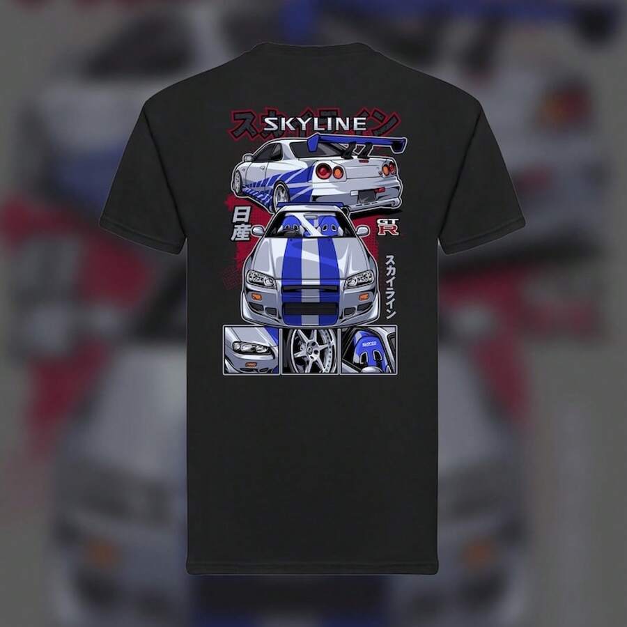 Camiseta Skyline R34 GTR - Negro - Ver 1