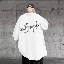 Men's Summer T-Shirt, Sizes M-8XL, Korean Casual Style, Loose Fit, With Letter And Star Print, Suitable For Men And Women - 黑色 - 查看 4