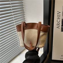 BV Bottega Small Andiamo Bolso de mujer tejido a mano de cuero genuinoBolsodebolso de manotipocuboconpatróntejidoparamujer,bolsodemarca,elegantebolsodemanoparaseñorabolsaderegaloexquisita,bolsodebolso de manodelujoparamujer,bolsocruzadodemodaparamujer,adecuadoparachicas,estudiantesnivel universitariodamasdeoficina,madresdemedianaedadparausodiario,comprasoficina,clase,reuniones,citas,actividadesalairelibretambiénunregaloidealparamujeres2026 Nuevo Bolso de Hombro Tipo Cesta Simple, Casual y a la Moda, Estilo Vintage de Verano para Mujer, Ideal para Vacaciones en la Playa - Caqui negro - Ver 5