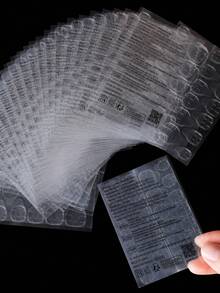 240pcs/10sheets Double-Sided Adhesive Nail Stickers, Transparent Waterproof DIY Nail Gel Stickers - Black - View 2