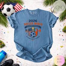 COPA MUNDIAL DE FÚTBOL 2026 Nueva Camiseta Casual de Algodón Puro, Talla Grande, Cuello Redondo, para Hombre y Mujer - Blanco - Ver 9