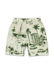 Shorts de playa con cordón ajustable en la cintura para hombres, bañadores de verano - Beis - Ver 4