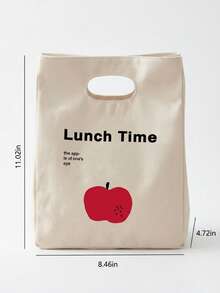 1pc Canvas Insulated Lunch Bag, Large Capacity Tote Bag Lunch Box, Soft Reusable Material, Dual Handle Portable Lunch Bag, Multi-Function Thermal Lunch Box, For Men & Women, School, Work, Picnic, Beach, Home Essential, Gift For Mother's Day, Birthday, Holiday - Multicolor - View 12