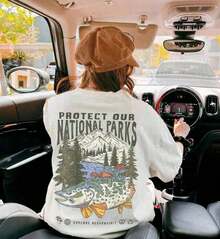 Camiseta 100% Algodón con Diseño de Parque Nacional y Peces en Ambos Lados, Regalo para Amantes del Bosque, Camiseta para Amantes de la Granola, Camiseta para Excursionistas, Camiseta de Aventura al Aire Libre, Camiseta para iPhone 17 Pro para Todo Tipo de Cuerpo, Perfecta para Citas, Actividades al Aire Libre y Uso Casual, Presenta un Estilo Americano Clásico. 2026-Camiseta unisex de algodón holgada de manga corta y cuello redondo estilo vintage urbano. Blusas para mujer. blusas.blusas casuales para dama. - Blanco - Ver 3