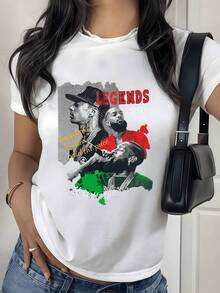 Artistic Portrait Symbolizing Inner Strength, Undying Inspiration, And A Passion For Achieving Dreams. A Modern And Comfortable Casual Women's T-Shirt For Everyday Wear. - White - View 1