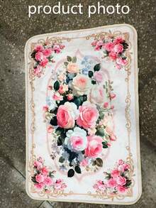 1pc Vintage Rose Kitchen Rug, Kitchen Mat, Kitchen Carpet, Classic Plaid Doormat, Small Rug, Carpet, Runner, Floor Mat, Home Decor, Area Rug, Outdoor Mat, Bedroom Carpet, Washable Rug - Multicolor - View 7