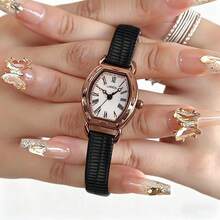 LIANDU Đồng hồ nữ thời trang thường ngày, kiểu dáng cổ điển retro, máy quartz, dây da PU, thích hợp đeo hàng ngày, làm quà sinh nhật, quà tựu trường, tuyệt vời để tự sử dụng hoặc làm quà tặng. - màu đen - Xem 7