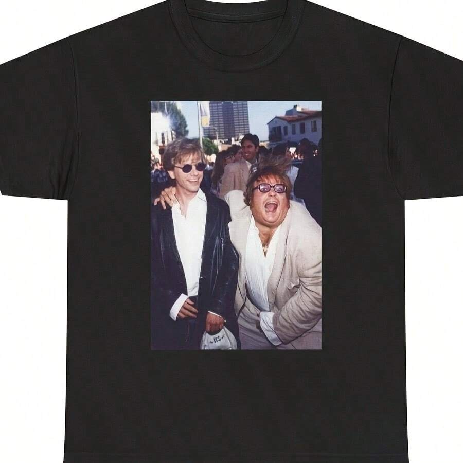 Chris Farley And D Spade Graphic T Shirt - 黑色 - 查看 1
