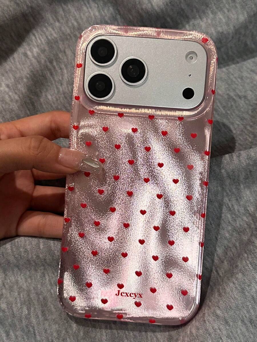 Cute Shiny Pink Flower Phone Case Suitable For IPhone 17 Pro Max, 17 Pro, 16, 15, 14, 13, 12 Pro Max, 11, Floral Spring Anti-Drop Soft Shell