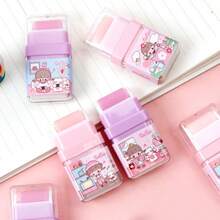 Bộ 4/24 cục tẩy lớn hình Gugu dễ thương, đồ dùng văn phòng phẩm cho gia đình và trường học, màu hồng. - Bộ tẩy 24 chiếc ER6042A - Xem 5