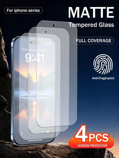 XINHONGYU Bộ 4 miếng dán màn hình mờ cho iPhone 17 Pro Max, kính cường lực mờ chống chói, chống bám vân tay, chống trầy xước, thân thiện với màn hình, không bọt khí, dành cho iPhone 17 Pro Max 6.9 inch Full Series