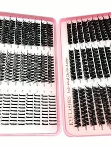 Rikuaild Large Capacity Eyelash Book 570/590 Pcs 10-18mm D-Curly Spikes Lashes DIY Eyelash Extensions, Manga+40D+60D+80D+100D+120D Individual Segmented False Eyelashes, Ultra Soft, Wedding Eyelash Clusters, Individual Eyelashes, Lashes, Fake Lashes - D - View 7
