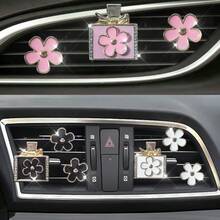3pcs Rhinestone Daisy Flower Car Air Vent Clip Decor, Shiny Daisy Flower Car Interior Decor, Goddess Style Car AC Vent Clip, Can Be Used As Gift - Perfume Bottle With Flowers - View 7