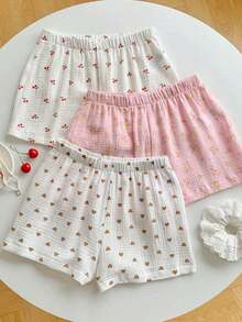 Conjunto de shorts de mujer con estampado de rayas multicolor tejidas - Multicolor 2 - Ver 8
