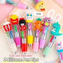 5/8/10 Peças Conjunto de Canetas Esferográficas Multicoloridas Cartoon, Canetas Esferográficas Fofas e Divertidas com Padrões de Frutas, Lanches, Vegetais, Estilos Aleatórios, Adequadas para Uso Diário, Recompensas em Sala de Aula, Lembrancinhas de Festa, Presentes de Aniversário, Presentes de Formatura - Multicolorido - Visão 3