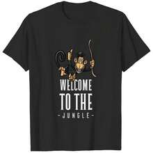 Welcome To The Jungle Tshirt220G Fundacin de AL1Godn masculina, 220 g de confort puro. CreA1DA1 Para todo ser humano, ya sea mujer u hombre. Tejido consistente de ptima C1Alidad, preparado para cualquier m1ontura, afelpado al contacto pero pensado para S1ostenerse. Prendas eriores transpirables de mujer, conjuntos otoales, vestuarios de vaC1Aciones, disfraces de new years para ella. - Negro - Ver 1