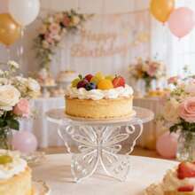 Creative Butterfly Shaped Acrylic Cake Stand, Bright Color Dessert Display Rack, Suitable For Wedding And Birthday Party Cake Tray, Decorative Display Base, Transparent Base Suitable For Displaying Hand Puppets And Dolls - Multicolor - View 5