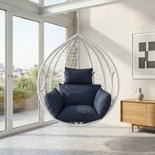 Thick Swing Chair Cushion, Soft Hammock Seat Pad, Breathable Hanging Egg Chair Pillow, Indoor/Outdoor Cozy Lounger Pad, Removable & Washable - Màu xanh hải quân - Xem 11