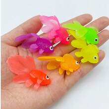 16pcs Realistic Soft Rubber Goldfish Toys, Suitable For Indoor/Outdoor Water Games, Summer Party Decor & Supplies, No Battery Required (Random Colors) - Multicolor - View 8