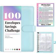 Bộ dụng cụ thử thách tiết kiệm bằng phong bì 100 chiếc, Sổ tay thử thách 100 phong bì, Bộ thử thách tiết kiệm 100 ngày bằng phong bì, Phương pháp tiết kiệm đơn giản và thú vị, Sổ lập kế hoạch ngân sách, Sổ gửi tiền. - Một kích cỡ phù hợp cho tất cả - Xem 2