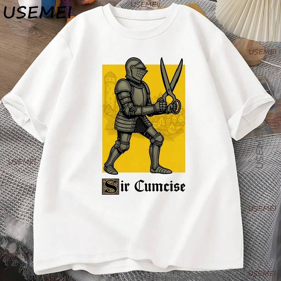 Funny Men's Meme T-Shirt, Dark Humor Loose Fit T-Shirt For Men And Women, Vintage Cotton Short Sleeve T-Shirt, Men's Clothing, Loose Fit T-Shirts - 款式 - 查看 1