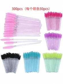 600/500/300/200/100/50 Pieces Of Multi-Color Crystal Eyelash Brush, Suitable For Grafting Eyelashes, Trimming Eyebrows, Eyelash Lifting, Makeup Tools, Suitable For Nail Salons, Travel, And Daily Use (Six Colors To Choose From) - Multicolor - View 18