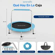 SereneLife Portable And Foldable Trampoline - 36" Rebounder For Home Use, Body Exercise And Fitness - Updated Version - SLSPT365 MUVR - Light Blue - View 8